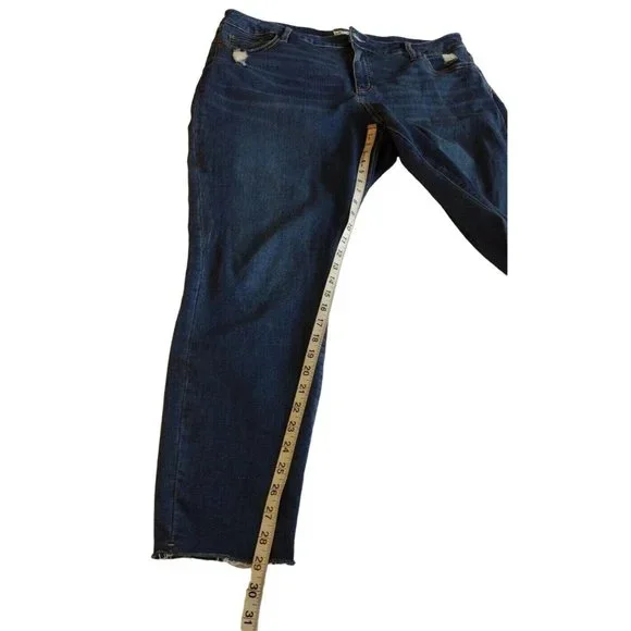 Ava Viv Jeans Womens 18w Distressed Stretch Raw Hem - Picture 8 of 13